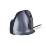 BakkerElkhuizen Evoluent D Large, oikeakätinen, pystysuunnittelu, laser, USB Type-A, 3200 DPI, musta, harmaa, hopea