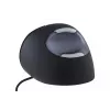 BakkerElkhuizen Evoluent D Large, oikeakätinen, pystysuunnittelu, laser, USB Type-A, 3200 DPI, musta, harmaa, hopea