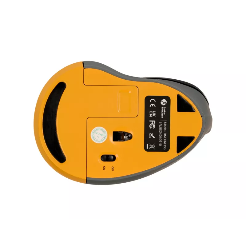 BakkerElkhuizen PRF Mouse Wireless tummanharmaa, oikeakätinen, pystysuunnittelu, optinen, RF Wireless, 1600 DPI, musta, harmaa