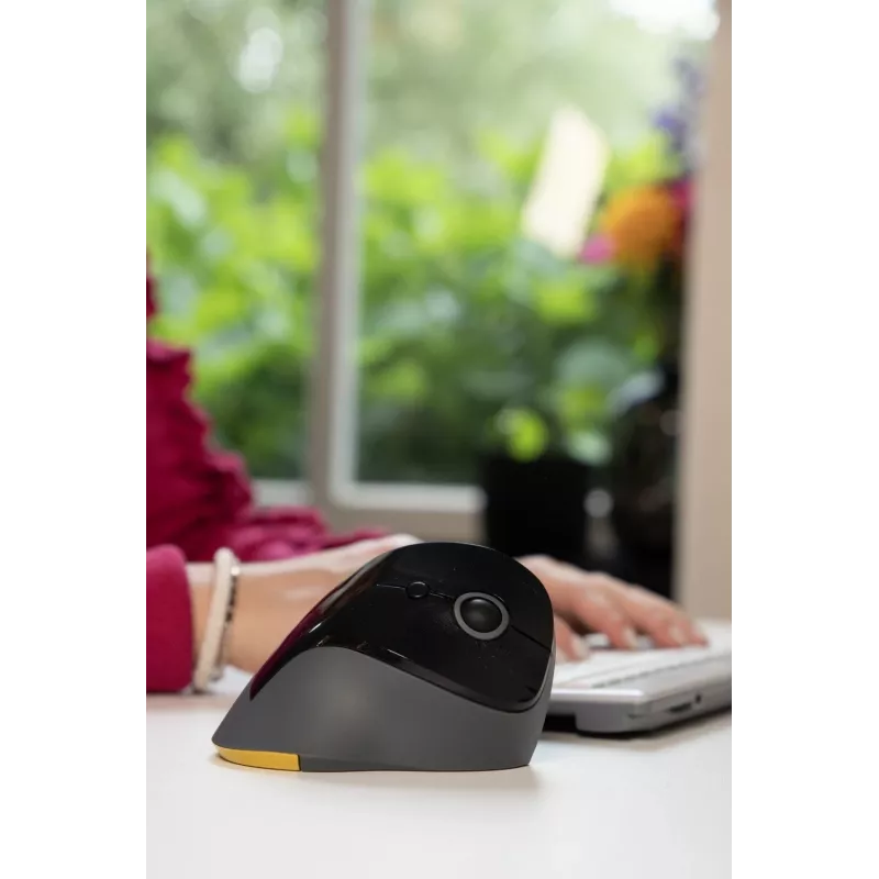 BakkerElkhuizen PRF Mouse Wireless tummanharmaa, oikeakätinen, pystysuunnittelu, optinen, RF Wireless, 1600 DPI, musta, harmaa