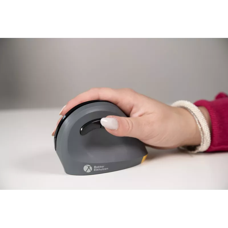 BakkerElkhuizen PRF Mouse Wireless tummanharmaa, oikeakätinen, pystysuunnittelu, optinen, RF Wireless, 1600 DPI, musta, harmaa