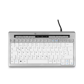 BakkerElkhuizen S-Board 840 DE Qwertz, Tenkeyless (80 - 87%), johdollinen, USB, saksikytkin, QWERTZ, vaaleanharmaa, valkoinen