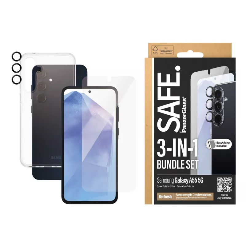 PanzerGlass Samsung Galaxy A55 5G suojapakkaus naarmu- ja iskunkestävä
