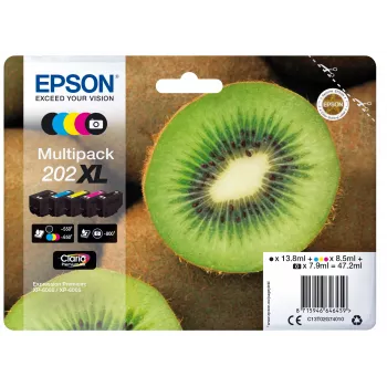 Epson Kiwi monipakkaus 5 väriä 202XL Claria Premium muste
