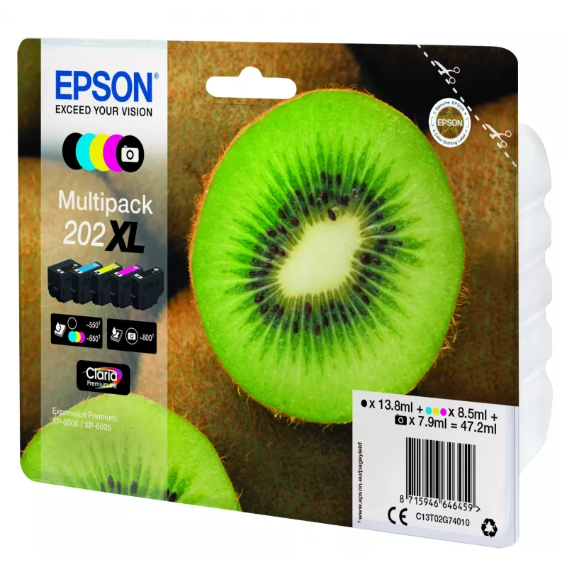 Epson Kiwi monipakkaus 5 väriä 202XL Claria Premium muste