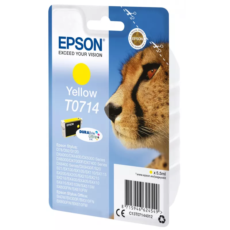 Epson yksittäispakkaus keltainen T0714 DURABrite Ultra muste