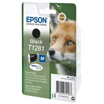 Epson T1281 Fox yksittäispakkaus mustepatruuna musta
