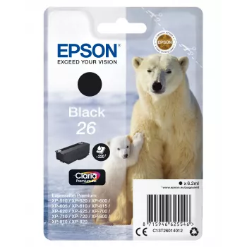 Epson Polar bear yksittäispakkaus musta 26 Claria Premium -muste, musta