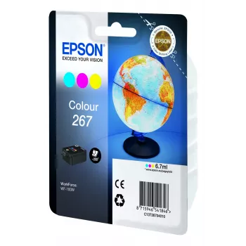 Epson Globe yksittäispakkaus värimuste 267, syaani, magenta, keltainen, pigmenttimuste, 6,7 ml, 1 kpl, 200 sivua