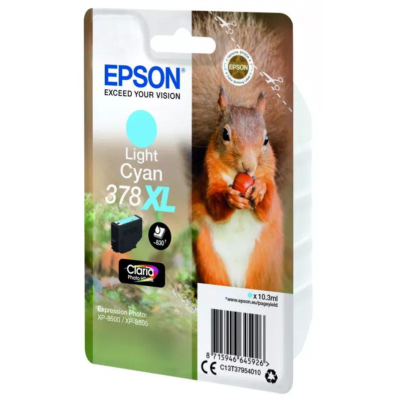Epson Squirrel yksittäispakkaus vaaleansyaani 378XL Claria Photo HD muste