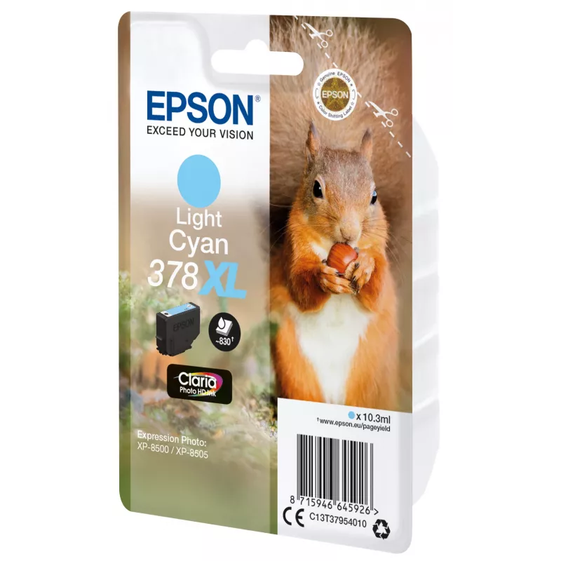 Epson Squirrel yksittäispakkaus vaaleansyaani 378XL Claria Photo HD muste