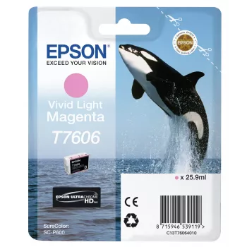 Epson T7606 Vivid Light Magenta, Vivid Light Magenta, pigmenttimuste, 25,9 ml, 1 kpl