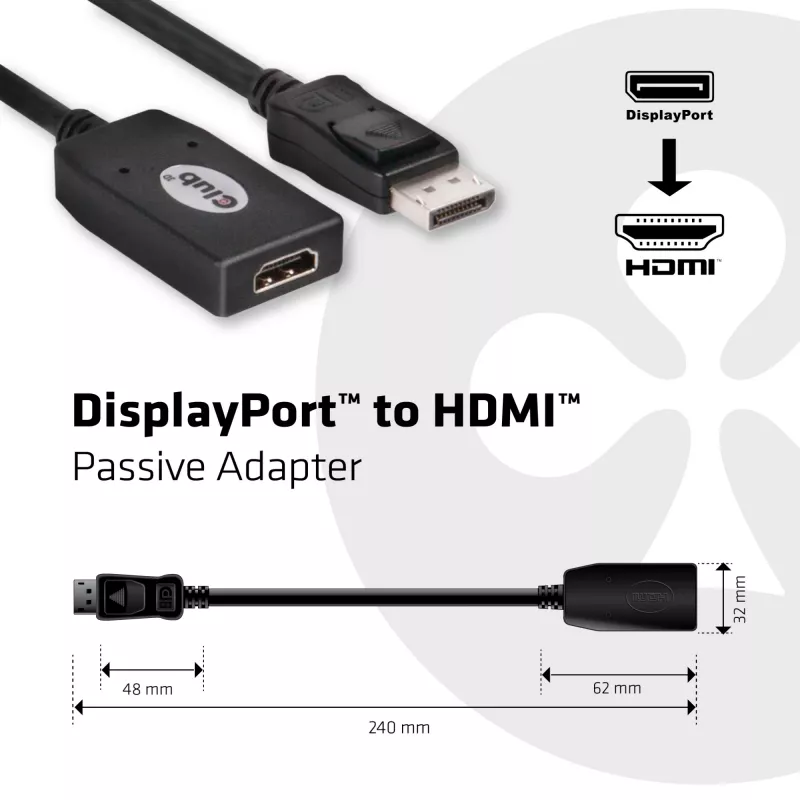 DisplayPort–HDMI-passiivisovitin CLUB3D CAC-1001