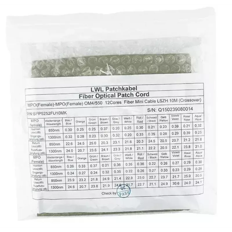MPO-kuituvalokaapeli BlueOptics CBL-MPO12-OM4-5M-BO 5 m OM4 50 µm