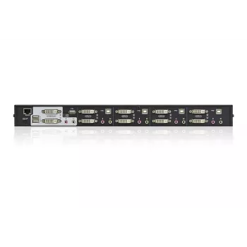 ATEN 4-porttinen USB DVI Dual-View KVM -kytkin, jossa ääni ja USB 2.0 -keskitin (KVM-kaapelit sisältyvät)
