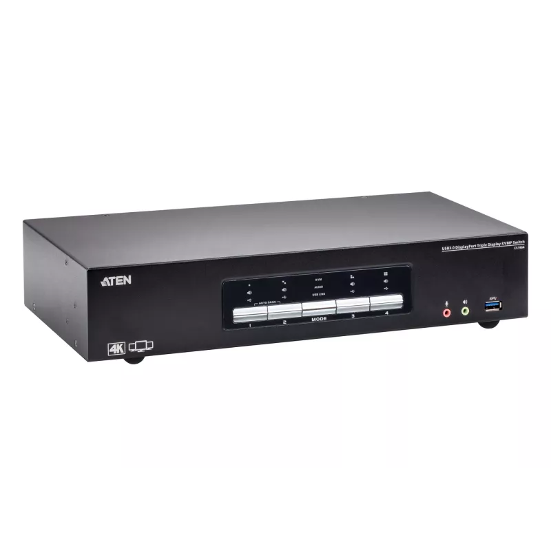 KVMP-kytkin ATEN 4P USB3.0 4K DP TRIPLE VIEW