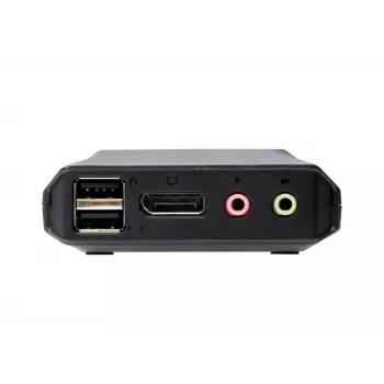 ATEN 2-porttinen USB-C DisplayPort -hybridikaapeli-KVM-kytkin, 4096 x 2160 pikseliä, 4K Ultra HD, 0,74 W, musta