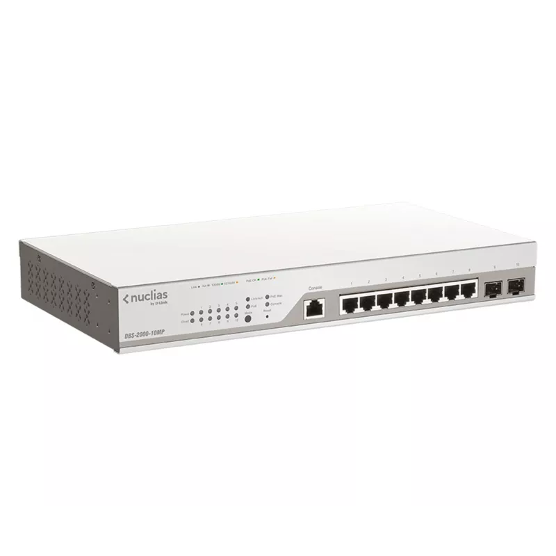 D-Link DBS-2000-10MP/E verkkokytkin hallittava L2 Gigabit Ethernet (10/100/1000) Power over Ethernet (PoE) harmaa