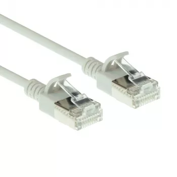 ACT harmaa 5 m LSZH U/FTP CAT6A datakeskuksen Slimline-patchkaapeli lukituskielekkeen suojalla RJ45-liittimillä