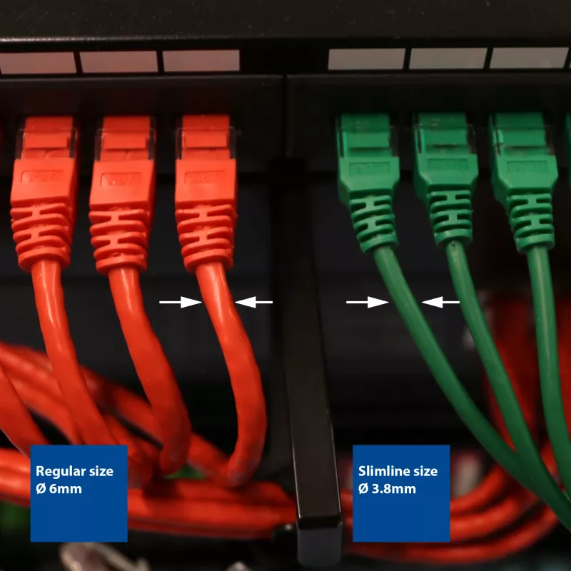 ACT harmaa 1 m LSZH U/UTP CAT6 datakeskuksen Slimline-patchkaapeli snagless RJ45-liittimillä