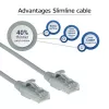 ACT harmaa 5 m LSZH U/UTP CAT6 datakeskuksen Slimline-patchkaapeli snagless RJ45-liittimillä