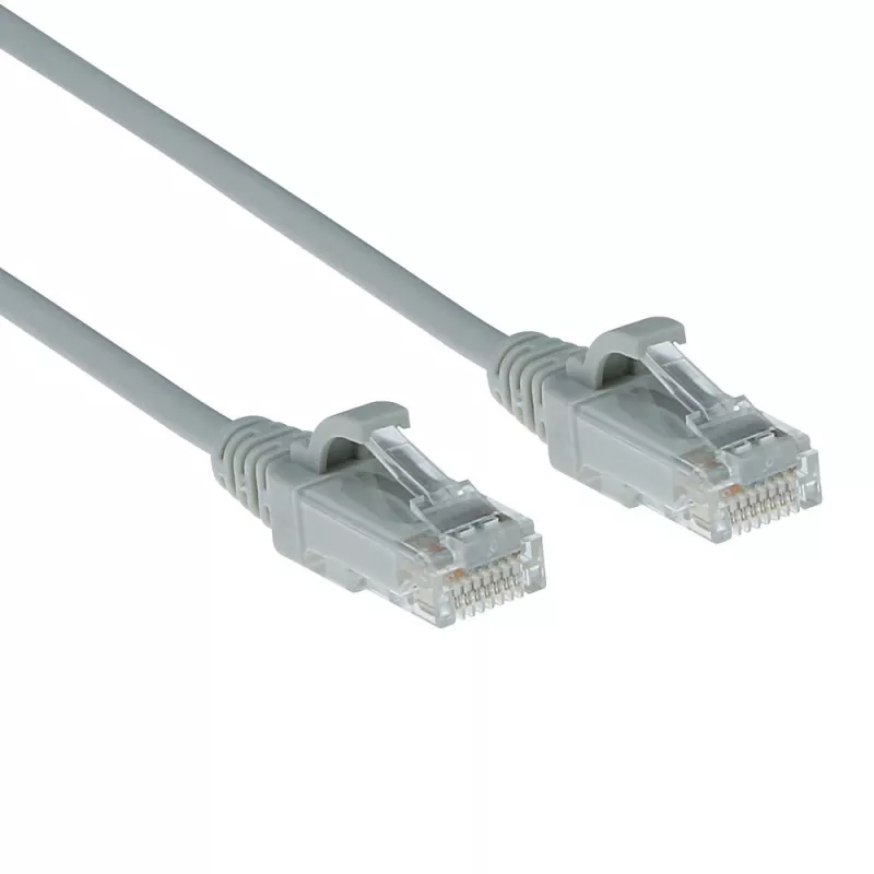 ACT harmaa 0,25 metrin LSZH U/UTP CAT6 datacenter Slimline -verkkokaapeli snagless RJ45-liittimillä