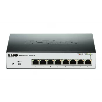 D-Link DGS-1100-08P verkkokytkin hallittava L2 Gigabit Ethernet (10/100/1000) Power over Ethernet (PoE) musta