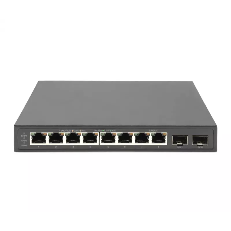 Hallitsematon kytkin Digitus 8-porttinen Gigabit + 2 Gigabit SFP