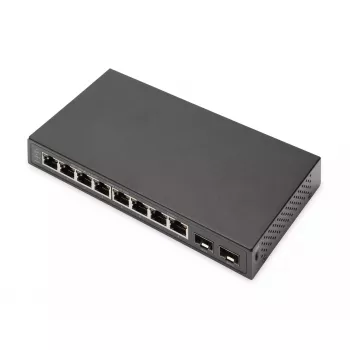 Hallitsematon kytkin Digitus 8-porttinen Gigabit + 2 Gigabit SFP
