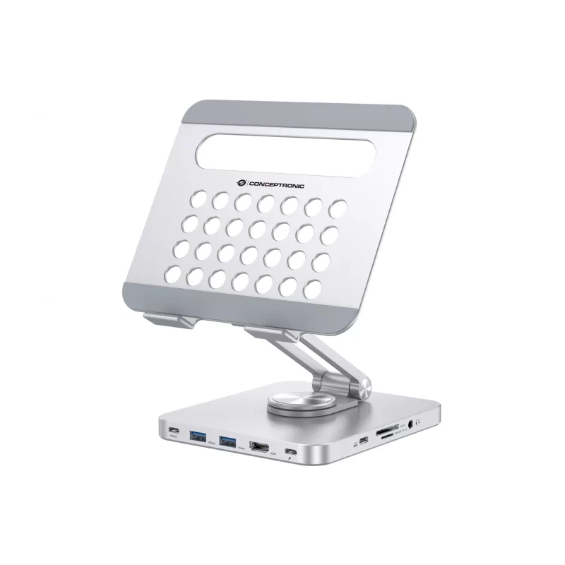 Conceptronic DONN26G, hopea, tabletti, multimediateline, alumiini, 100 W, MicroSD (TransFlash), SD, SDHC, SDXC