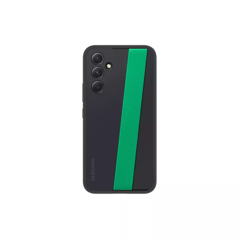 Samsung EF-XA546CBEGWW Slim Strap Cover -suojakuori Galaxy A54 5G -puhelimelle, musta