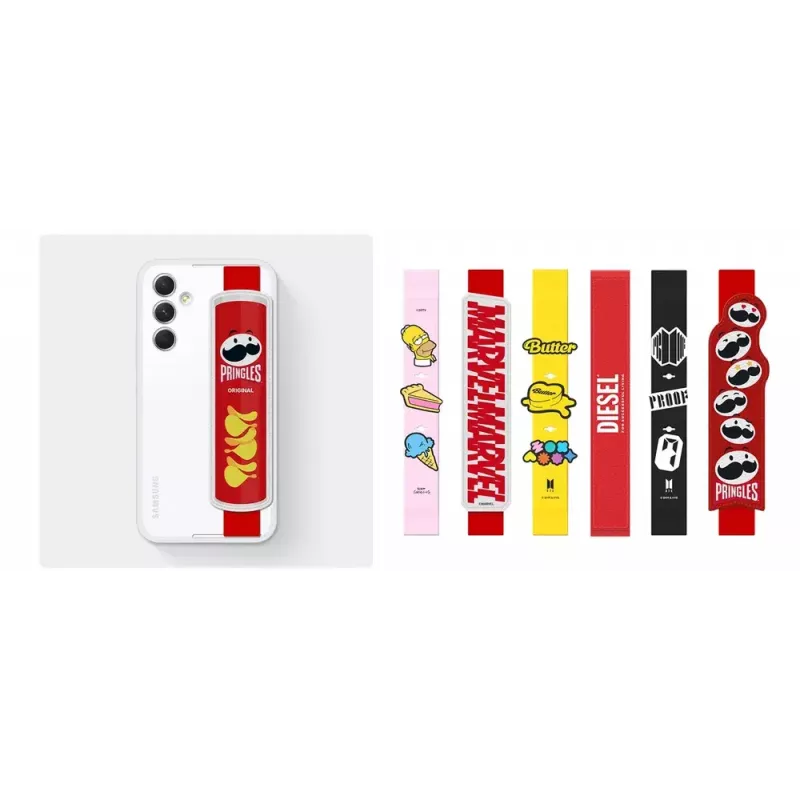 Samsung EF-XA546CBEGWW Slim Strap Cover -suojakuori Galaxy A54 5G -puhelimelle, musta