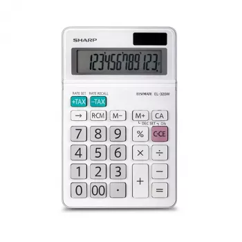 Peruslaskin Sharp EL320WB pöytämalli 12-numeroinen valkoinen