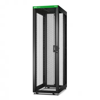 APC Easy Rack, 42U, musta, katolla, pyörillä, jaloilla, 4 asennuskulmalla ja pohjalevyllä, ilman sivuseinämiä, 1991H x 600B x 1000T mm