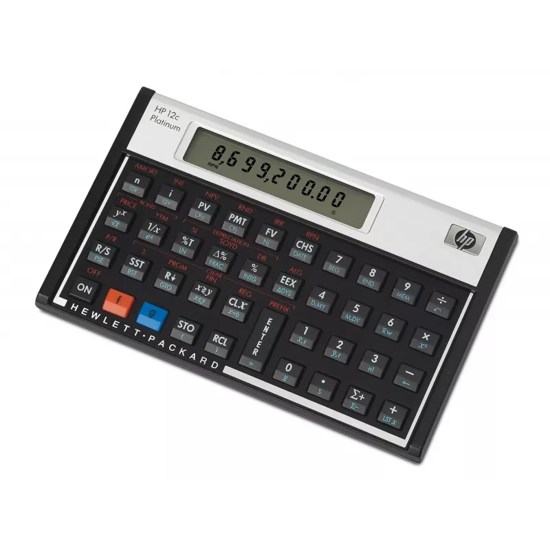 HP 12c pöytälaskin taloudellinen alumiini, musta