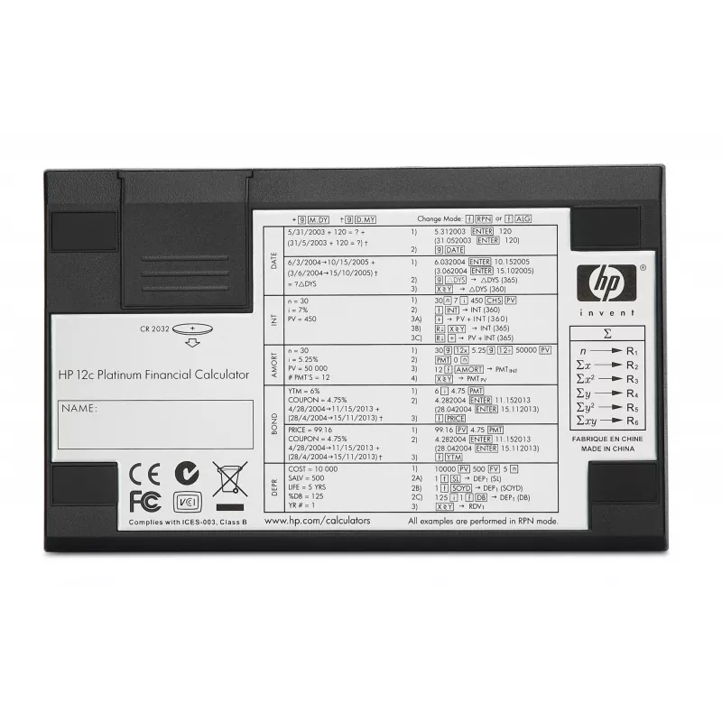 HP 12c pöytälaskin taloudellinen alumiini, musta