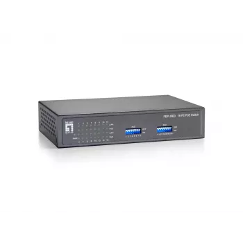 LevelOne 16-Port Fast Ethernet PoE -kytkin, 90W, Fast Ethernet (10/100), täysduplex, Power over Ethernet (PoE), seinäasennus mahdollinen