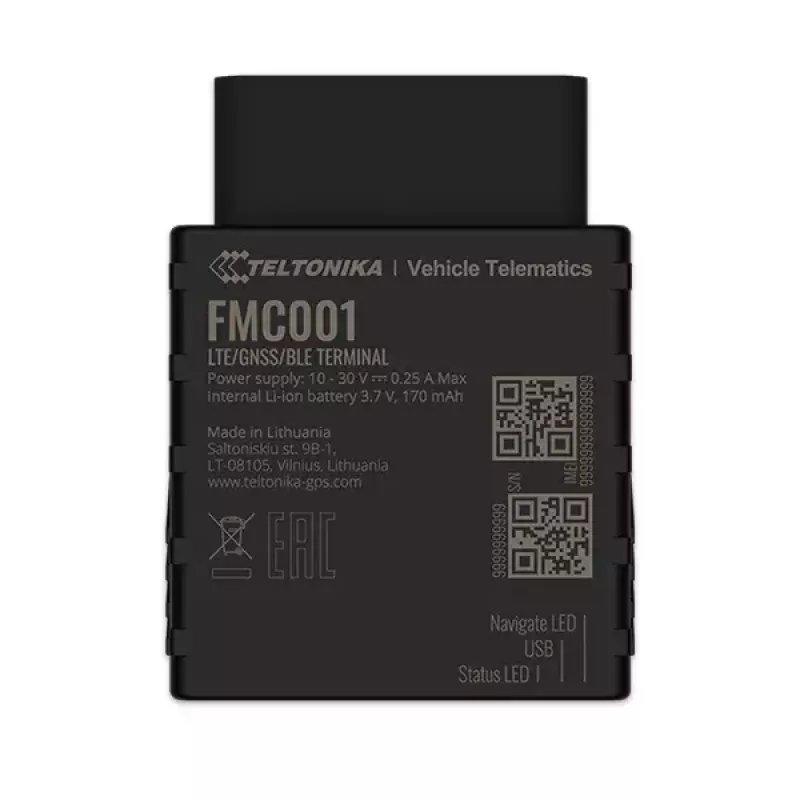 GPS-paikannin Teltonika FMC001 auto musta 53g