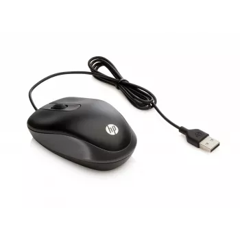 HP USB Travel -hiiri, molempikätinen, optinen, USB Type-A, 1000 DPI, musta