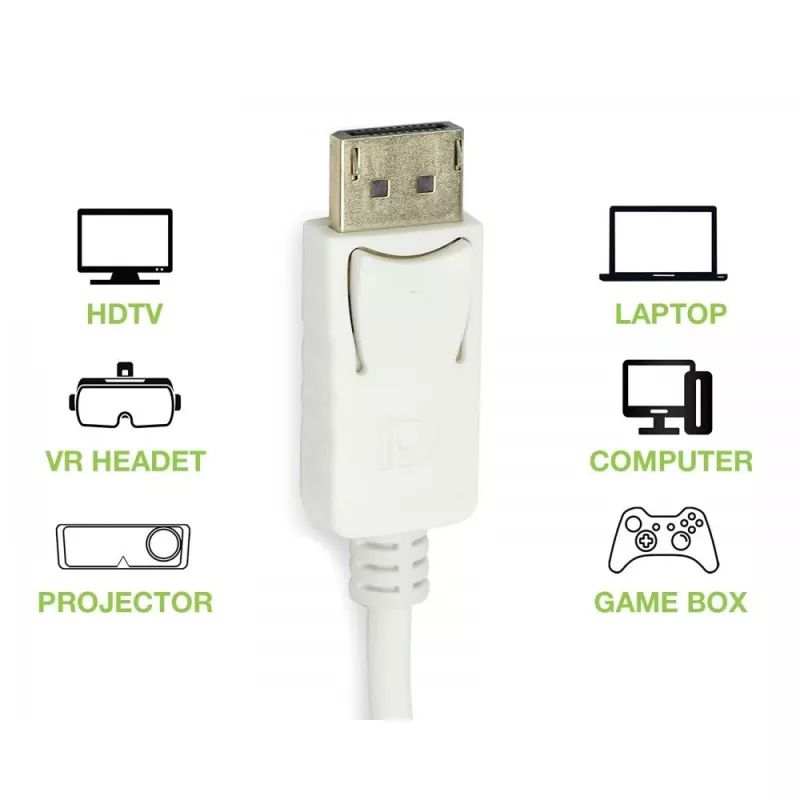 Techly IADAP DP-HDMIFP videokaapeliadapteri 0,2 m DisplayPort HDMI valkoinen