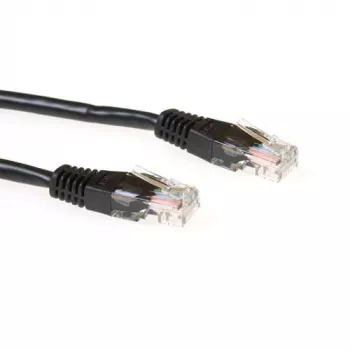 ACT musta 10 metrin U/UTP CAT5E verkkokaapeli RJ45-liittimillä