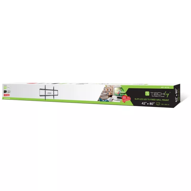 Techly ICA-PLB 162XL TV-seinäteline 2,03 m (80 tuumaa) musta