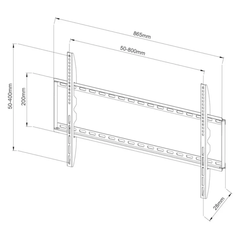 Techly ICA-PLB 162XL TV-seinäteline 2,03 m (80 tuumaa) musta