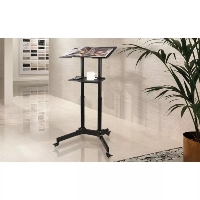 Techly ICA-TB TPM-1BK yleismallinen kannettavan/projektorin teline pyörillä, 103-125 cm, musta