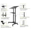 Techly ICA-TB TPM-1BK yleismallinen kannettavan/projektorin teline pyörillä, 103-125 cm, musta