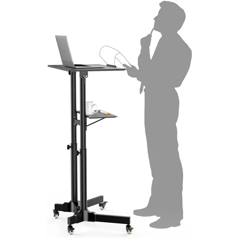 Techly ICA-TB TPM-1BK yleismallinen kannettavan/projektorin teline pyörillä, 103-125 cm, musta