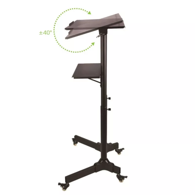 Techly ICA-TB TPM-1BK yleismallinen kannettavan/projektorin teline pyörillä, 103-125 cm, musta