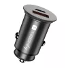Techly Mini autolaturi USB-A ja USB-C Quick Charge 3.0 38W mustassa metallissa