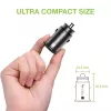 Techly Mini autolaturi USB-A ja USB-C Quick Charge 3.0 38W mustassa metallissa