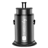 Techly Mini autolaturi USB-A ja USB-C Quick Charge 3.0 38W mustassa metallissa
